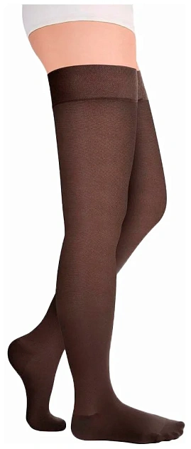 Чулки компрессионные прозрачные на широкое бедро (закрытый носок) 1 класс Idealista ID-300TW