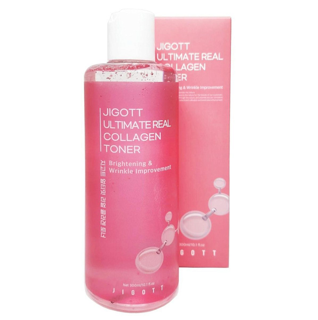 Тонер для лица антивозрастной с коллагеном Jigott Ultimate Real Collagen Toner, 300 мл